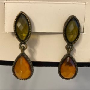 Darling Olive & Amber Daggly Earrings